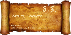 Bozsity Barbara névjegykártya